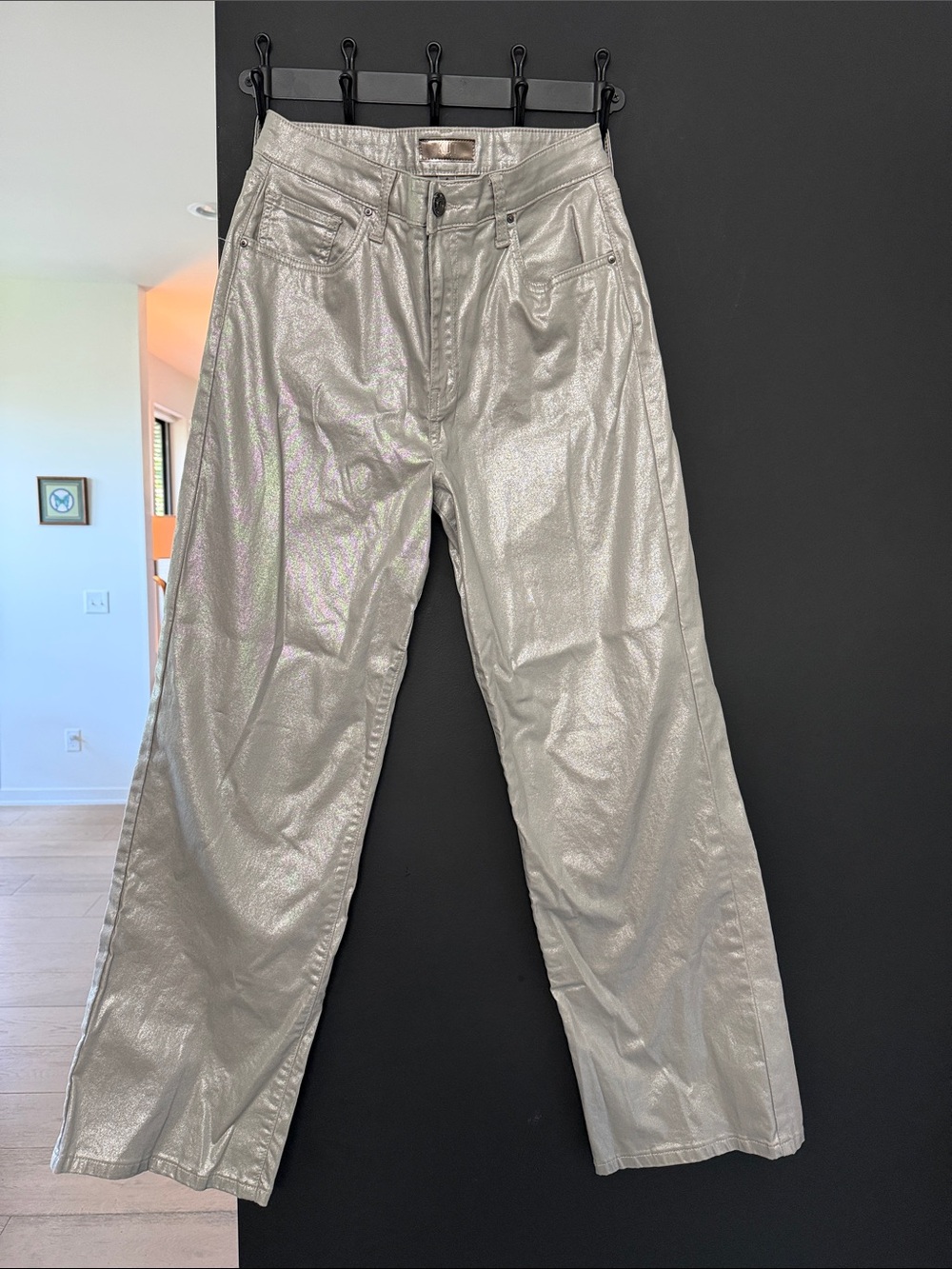 Kut from the Kloth Metallic Silver straight leg Jeans